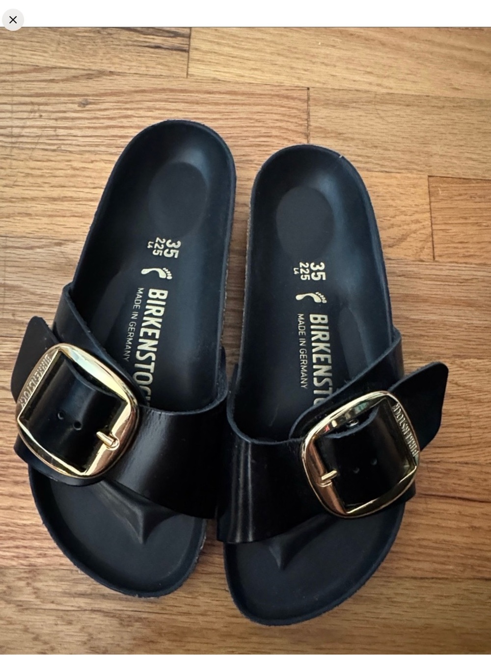Birkenstock Madrid women’s 5 1/2 gold buckle